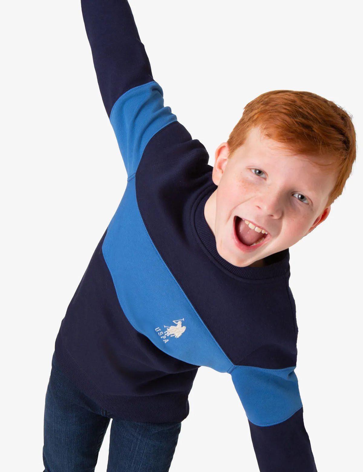 BOYS CHEST COLORBLOCK FLEECE PULLOVER