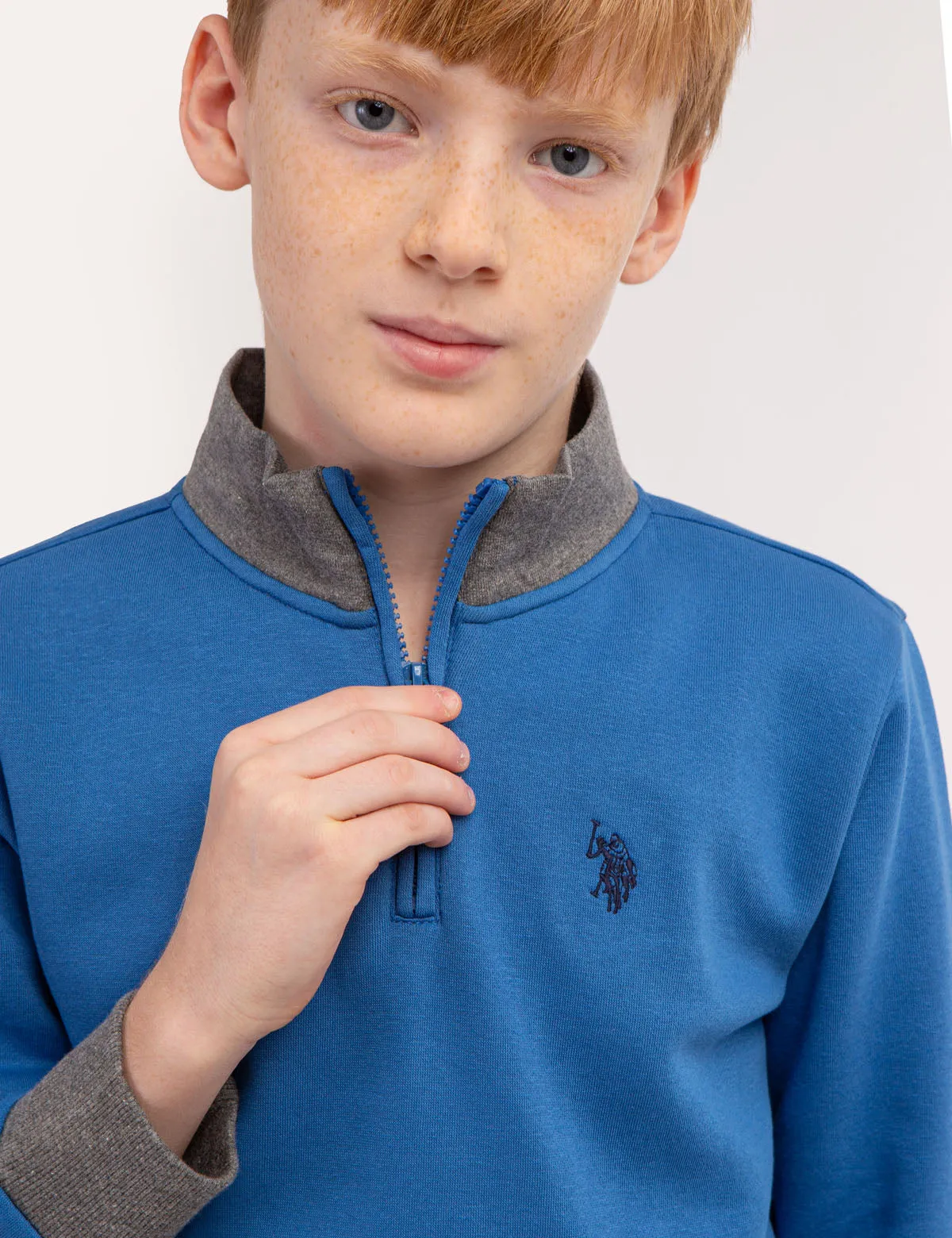 BOYS QUARTER ZIP FLEECE PULLOVER