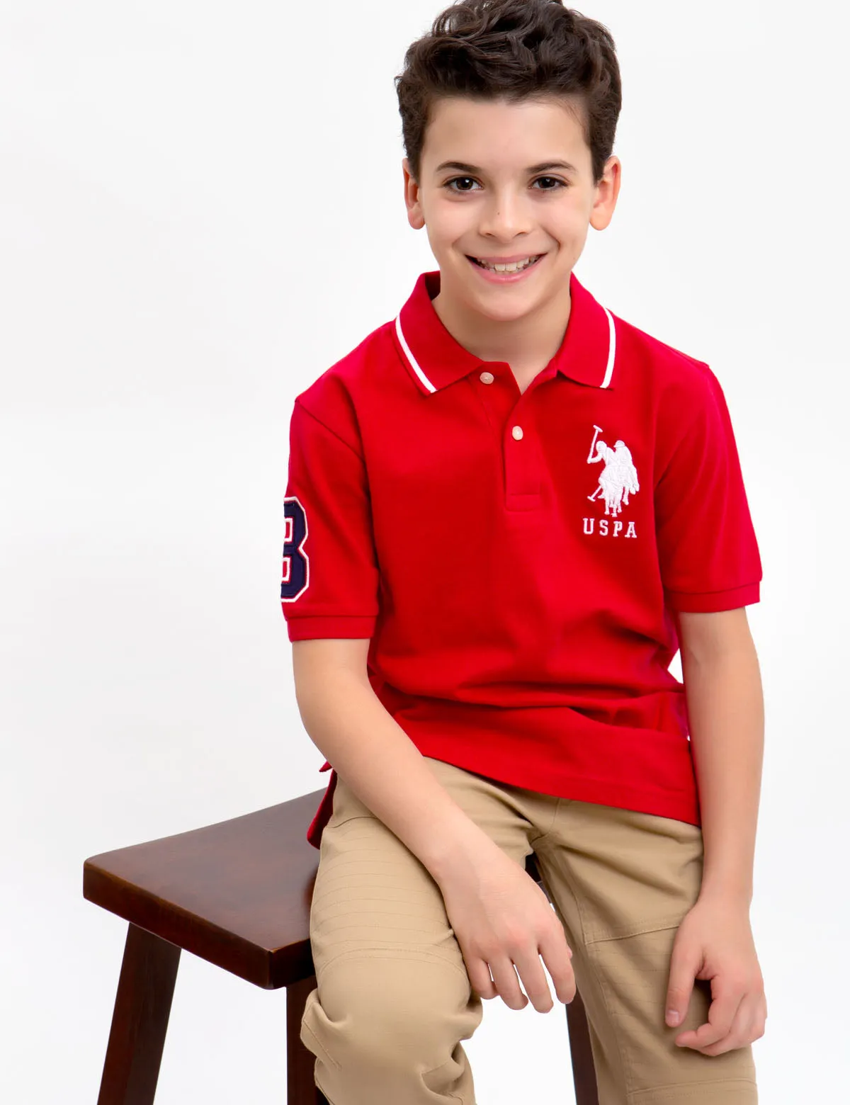 BOYS SOLID COLLAR POLO SHIRT