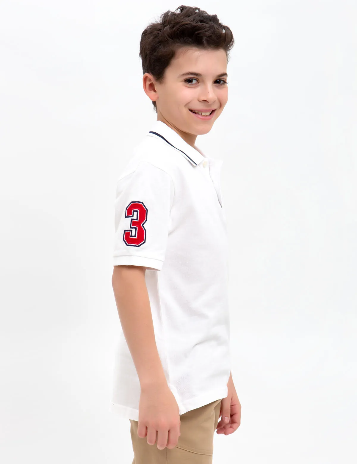 BOYS SOLID COLLAR POLO SHIRT