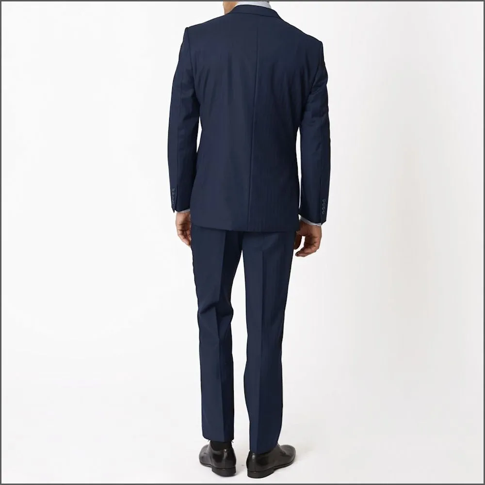 Brook Taverner Dawlish Navy Herringbone Super 110's Suit-