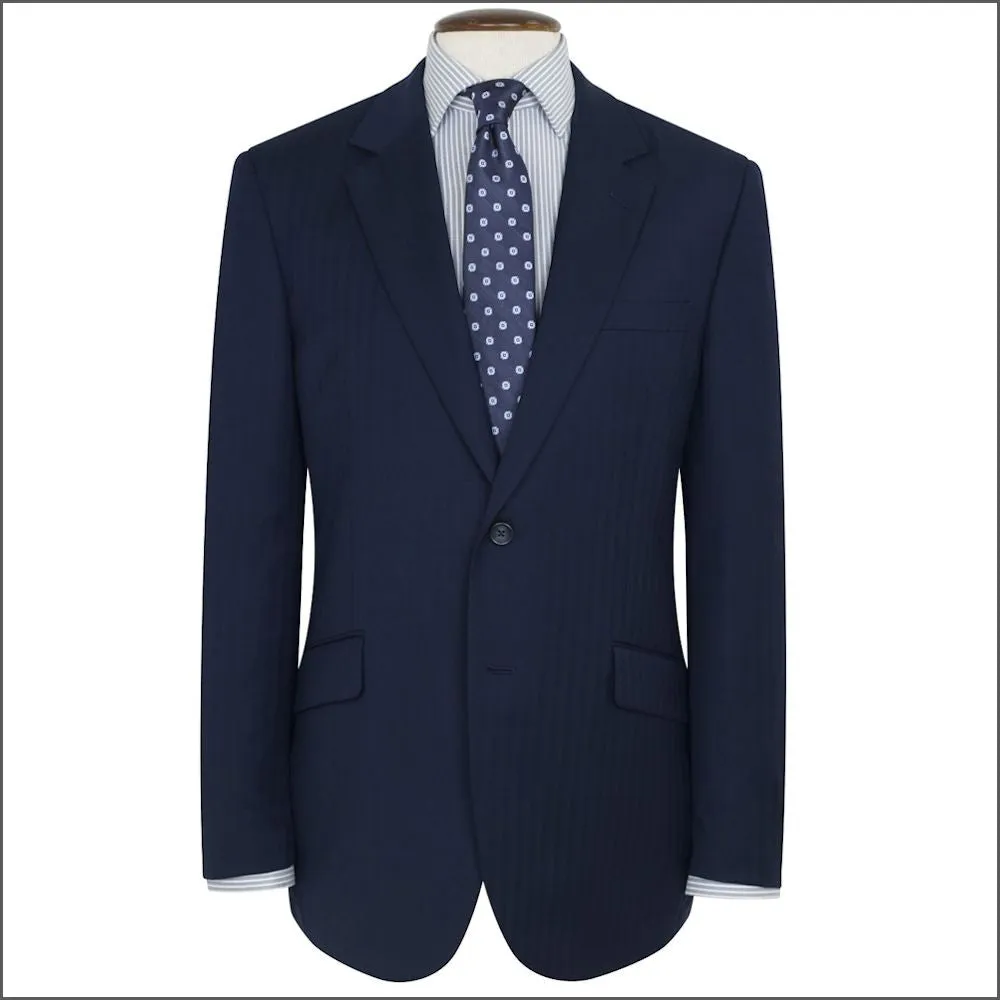 Brook Taverner Dawlish Navy Herringbone Super 110's Suit-