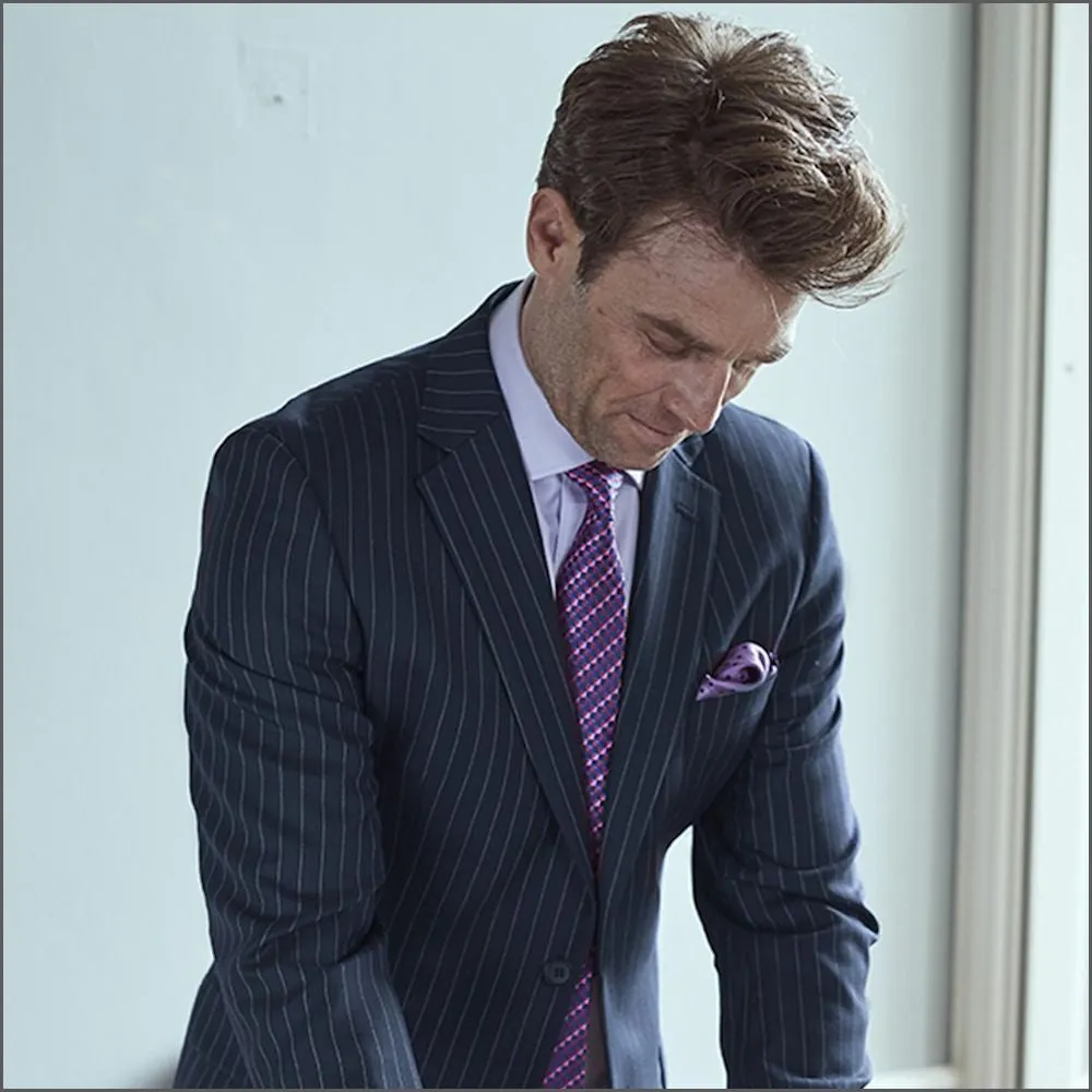 Brook Taverner Epsom Navy Pinstripe Super 110's Suit-