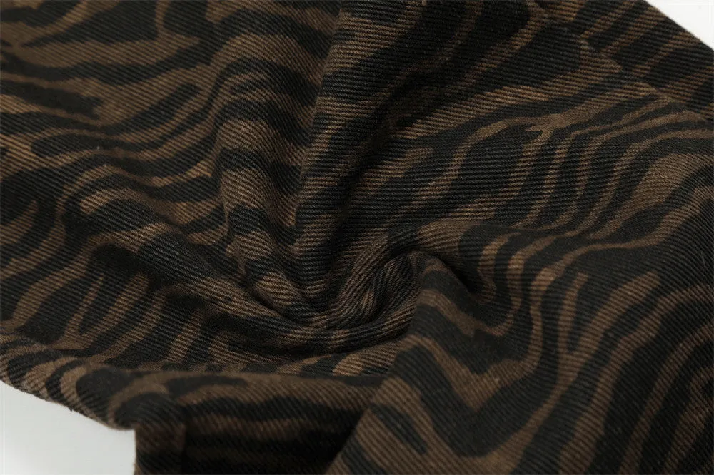 Brown Zebra | Patterned Casual Streetstyle Jeans