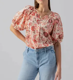 Bubble Sleeve Boho Blouse