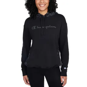 Champion Women's Color Block Logo Print Cotton Blend Hoodie