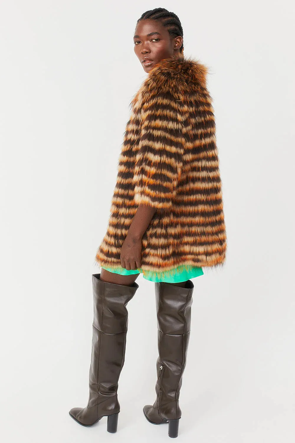 Chocolate Fox and Coney Fur Coat