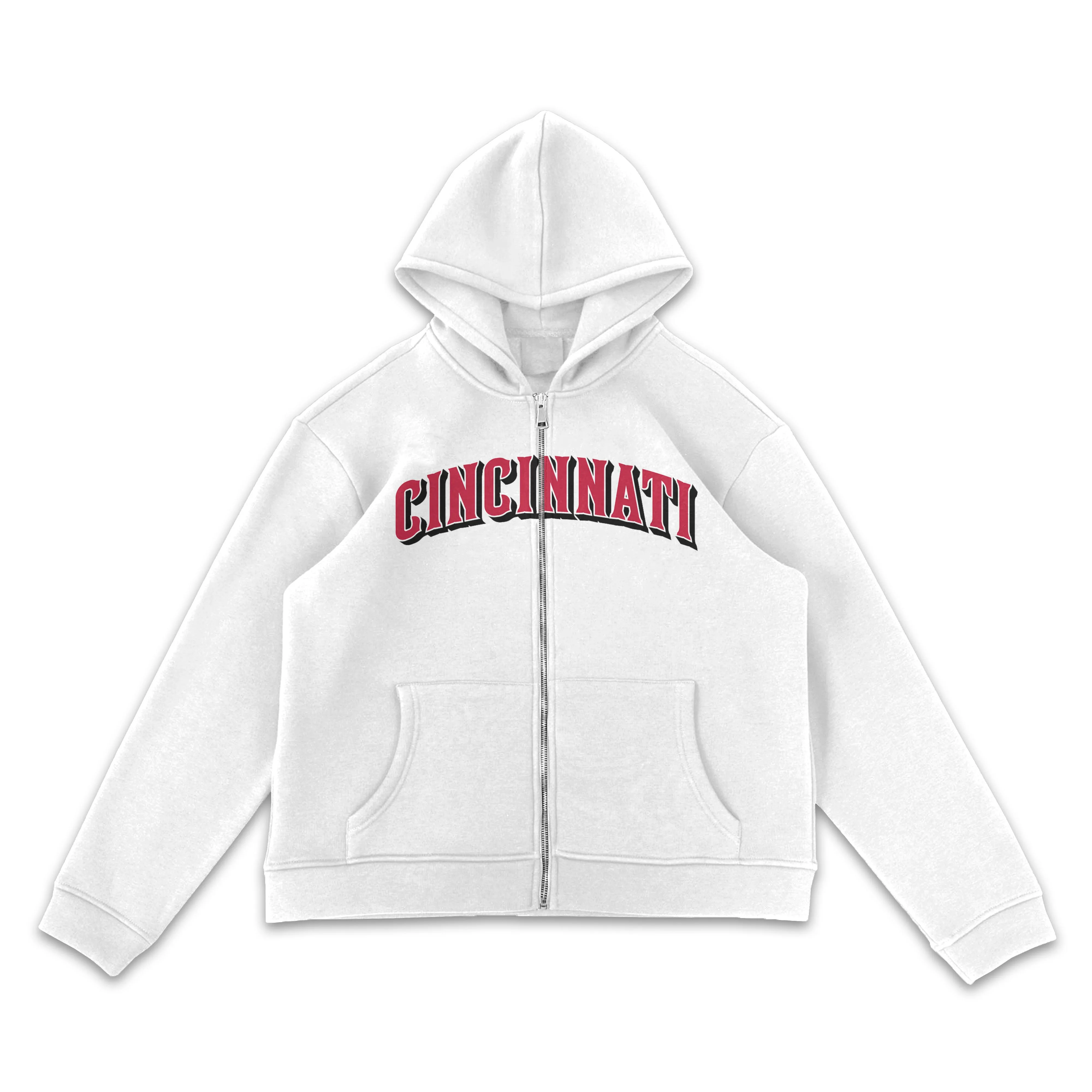 Cincinnati Reds Wordmark Full-Zip Printed Hoodie