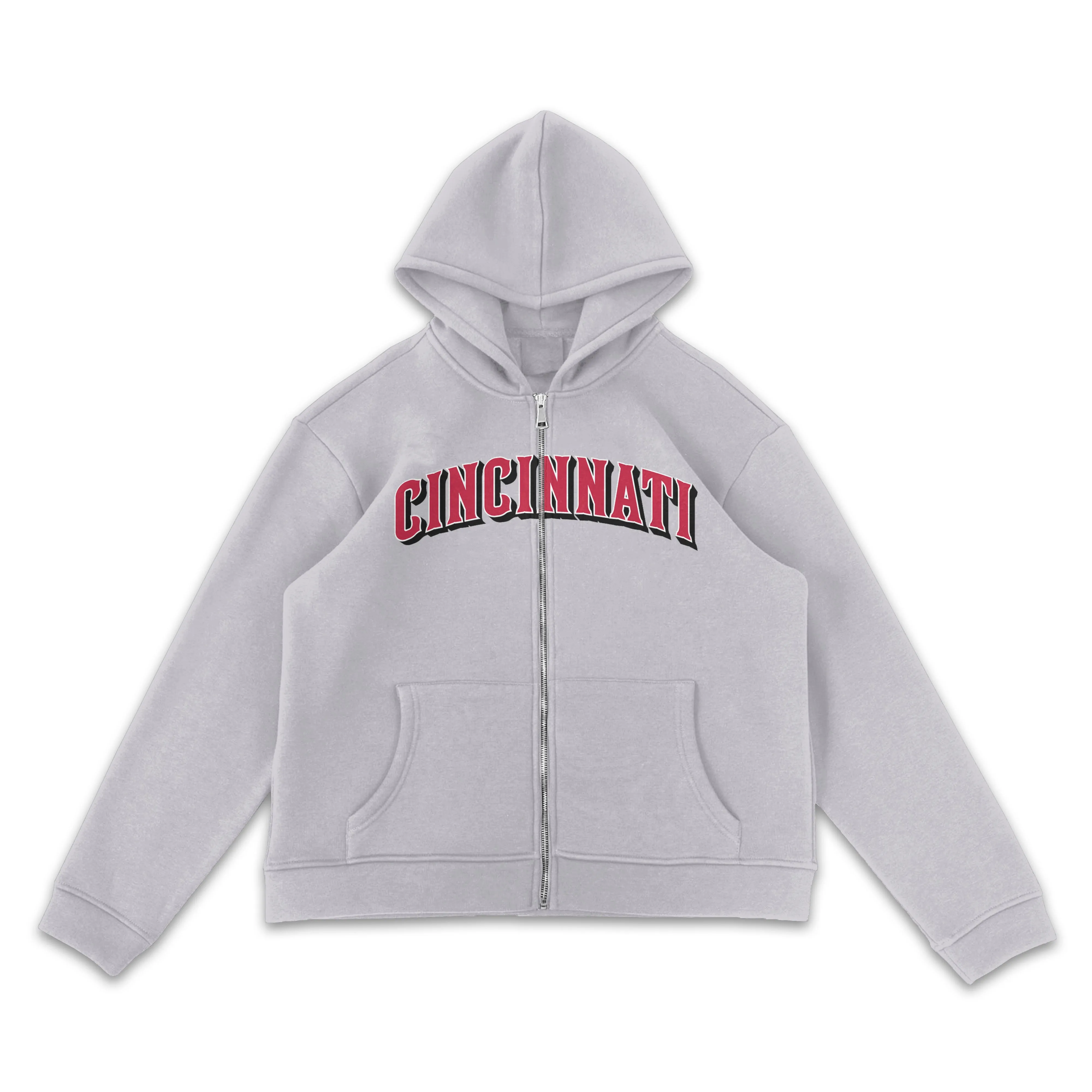 Cincinnati Reds Wordmark Full-Zip Printed Hoodie