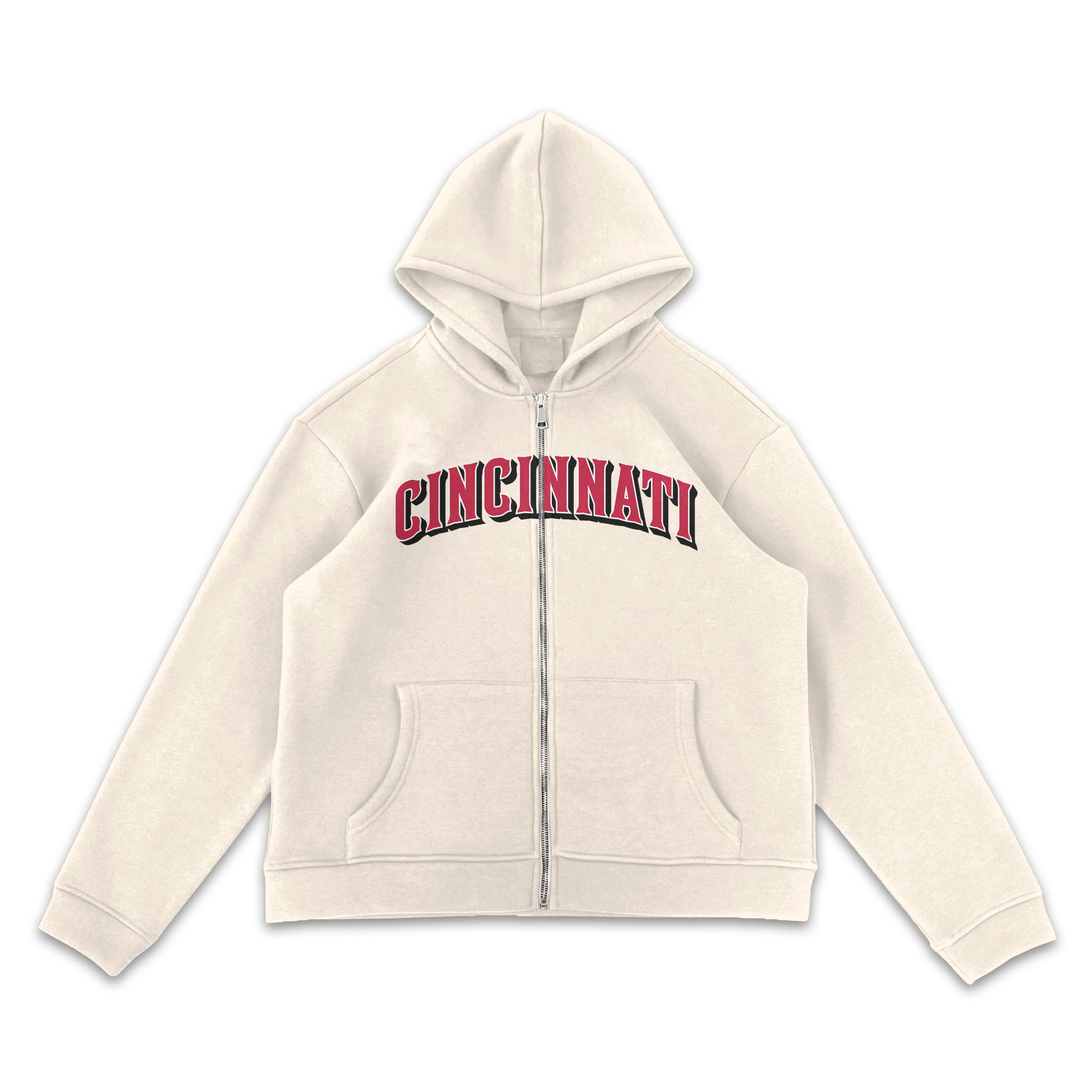 Cincinnati Reds Wordmark Full-Zip Printed Hoodie