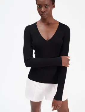 Close-fit cotton blend sweater