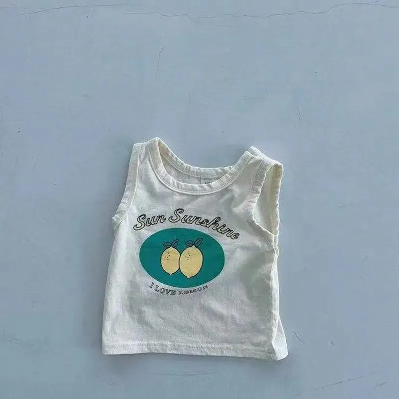 Cotton Tank Top and Shorts Set for Unisex Babies