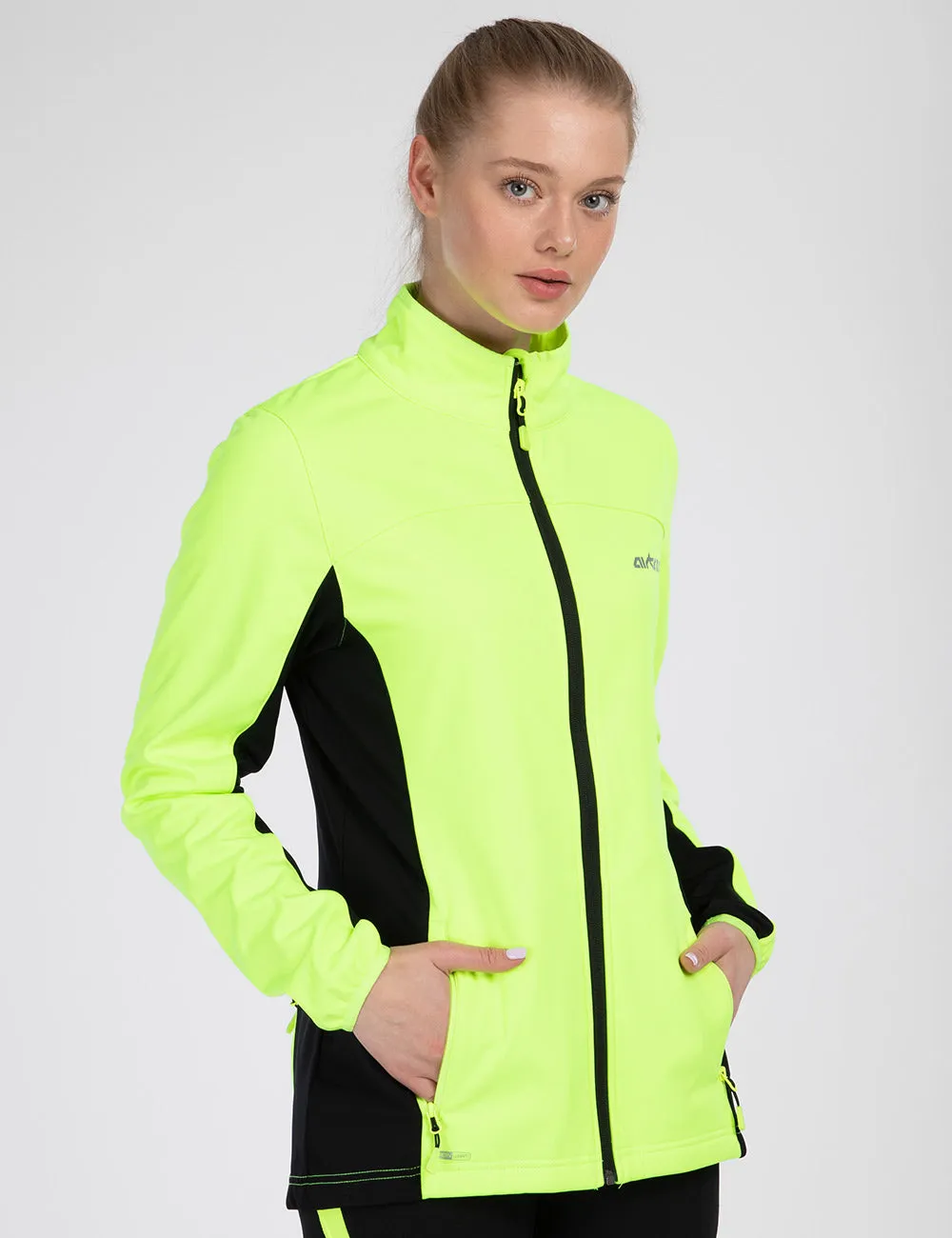 Damen Thermo Softshell Fahrradjacke Pro Line II Neon-Schwarz Setprodukt