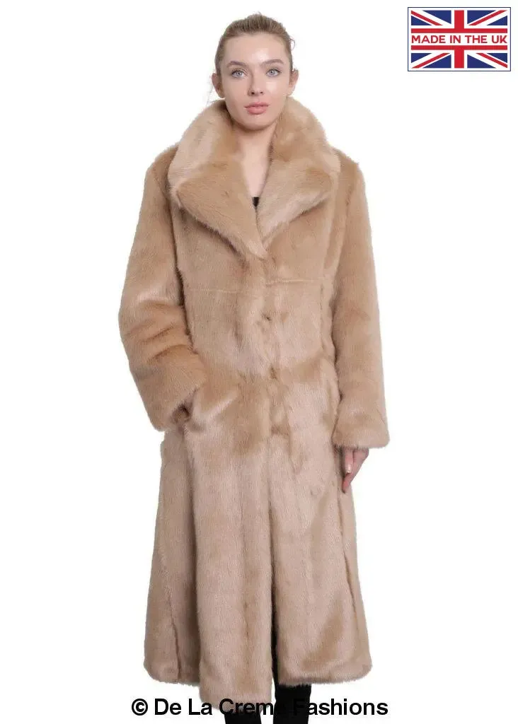 De La Creme - Womens Faux Fur Long Coat