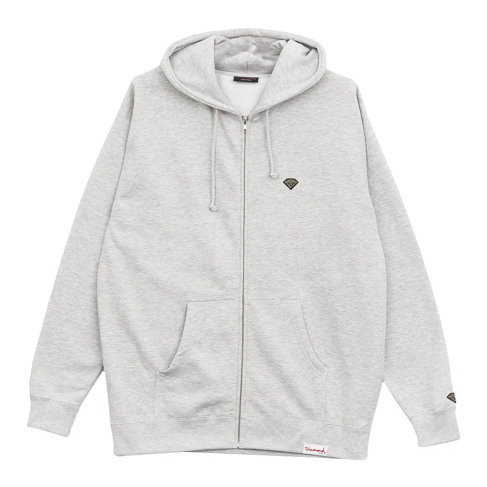 Diamond Supply Co Micro Brilliant Zip Hoodie Heather Grey