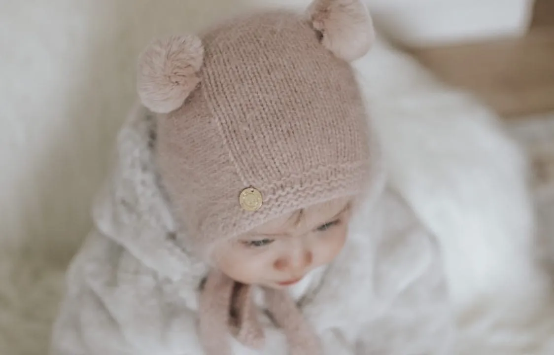 Dusty Pink Cashmere Teddy Hat