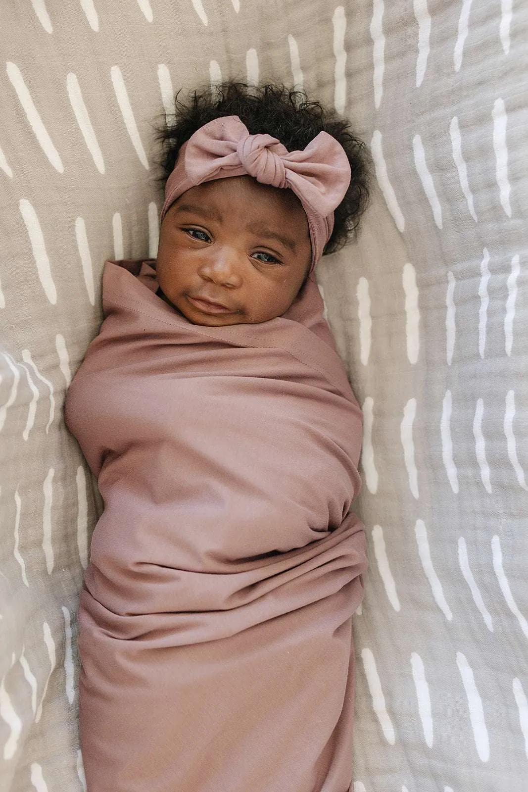 Dusty Rose Bamboo Swaddle Head Wrap Set