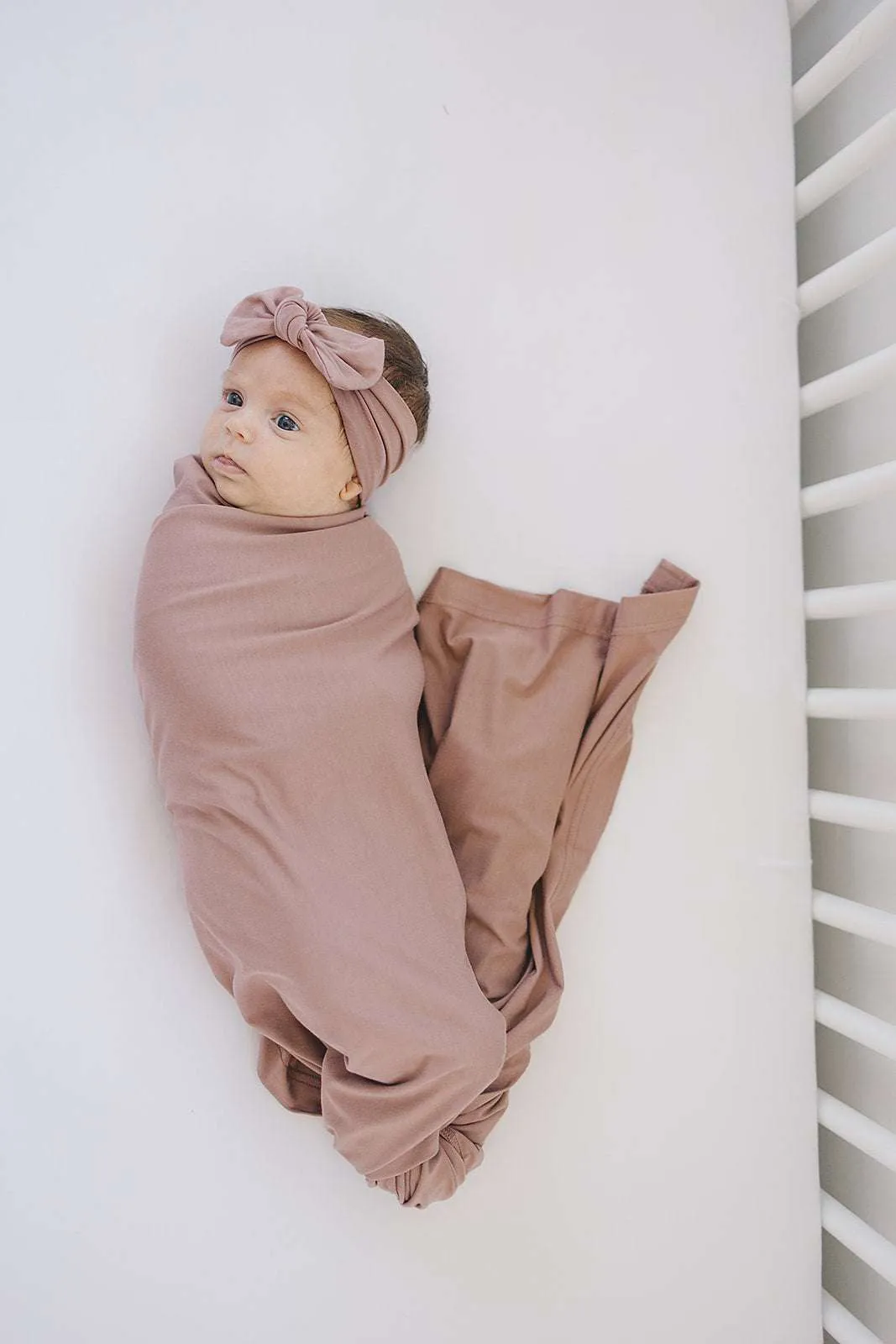 Dusty Rose Bamboo Swaddle Head Wrap Set