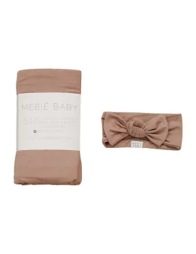 Dusty Rose Bamboo Swaddle Head Wrap Set