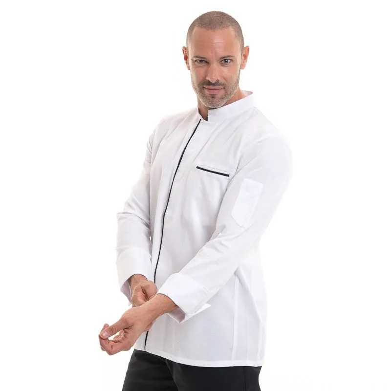 EKOL Men's White Long Sleeve Kitchen Coat - ROBUR