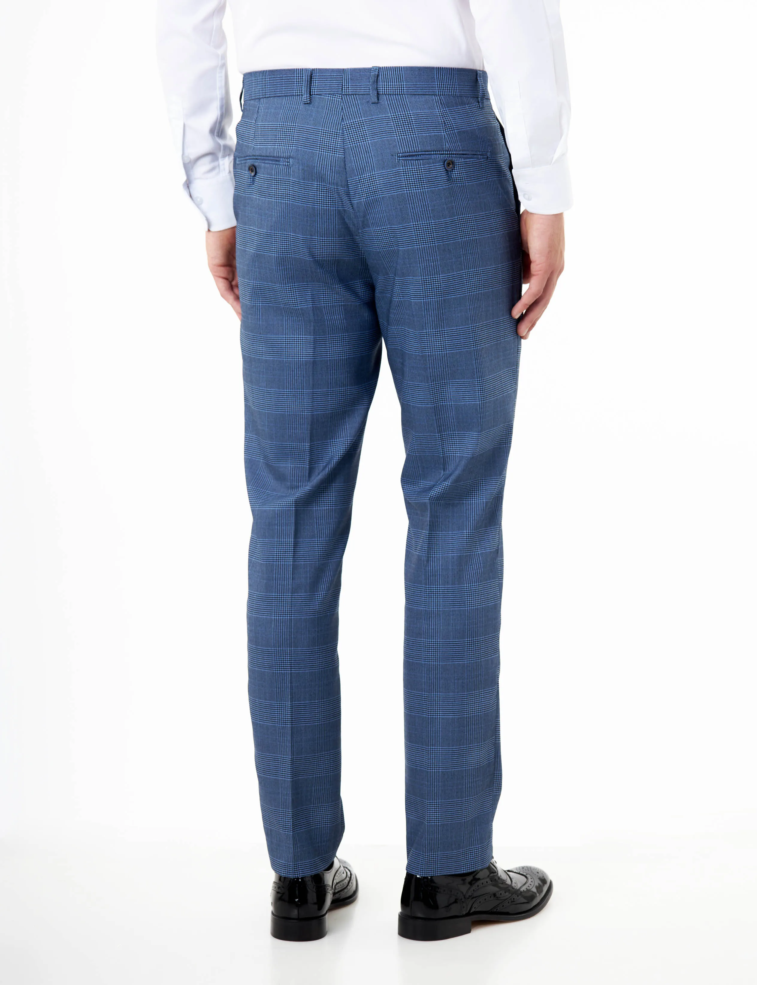 EKON - Blue Prince of Wales Check Suit Tailored Fit