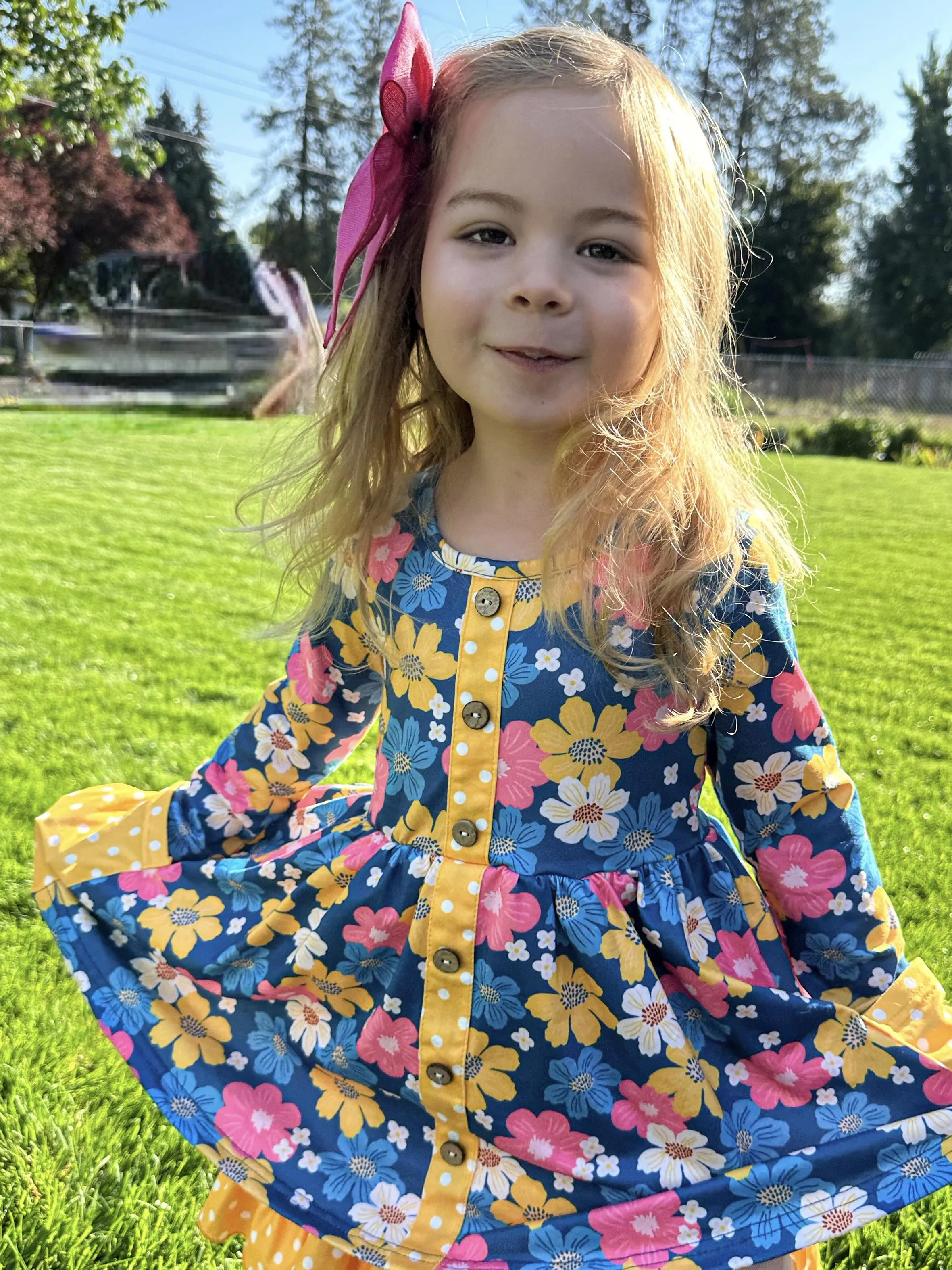 FALL FLORAL DRESS WITH POCKETS