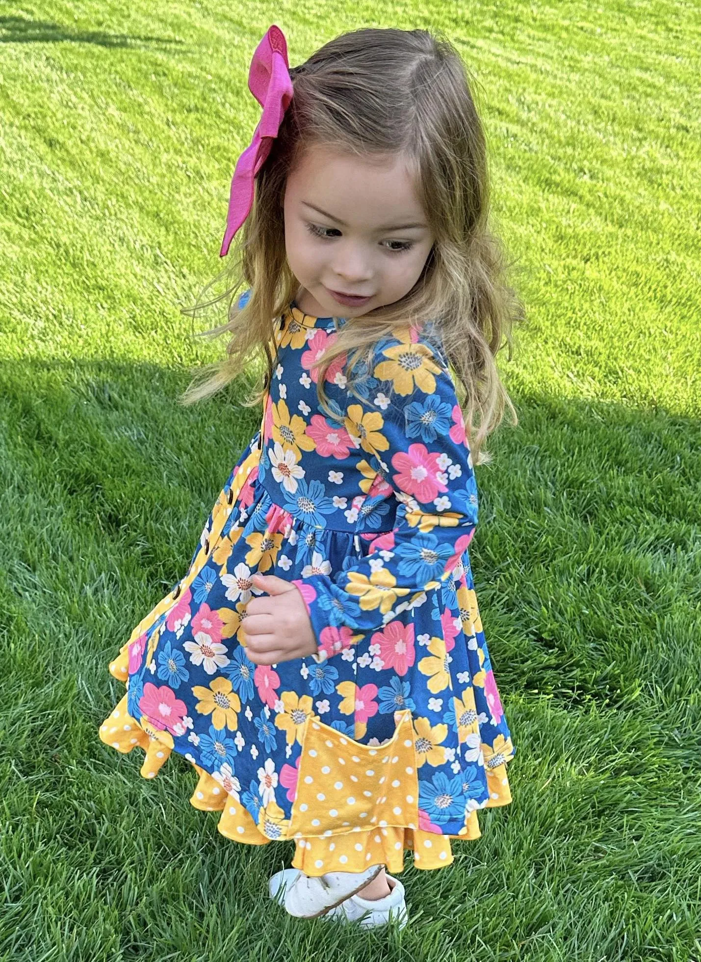 FALL FLORAL DRESS WITH POCKETS