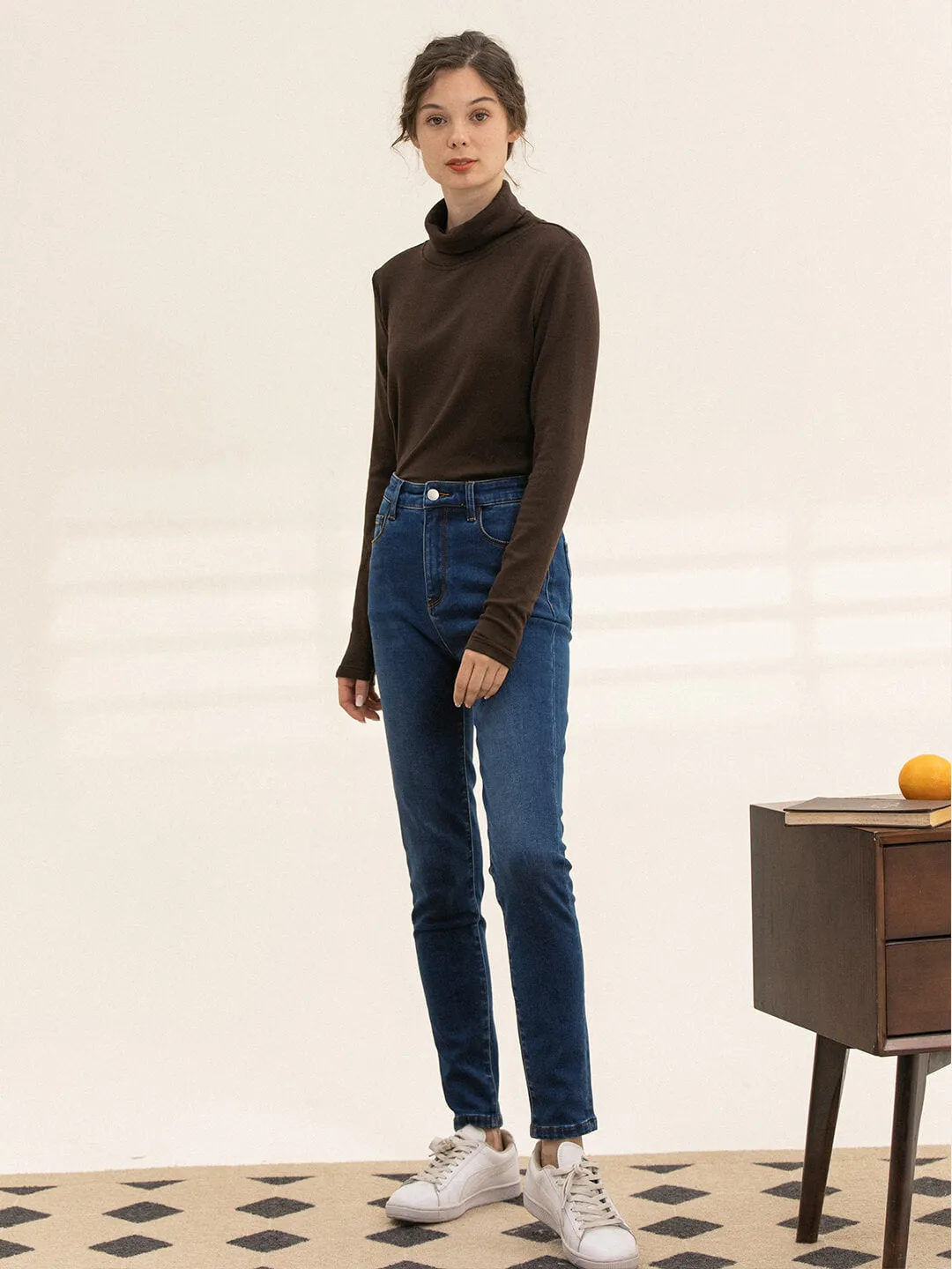 【Final Sale】Jane High-waisted Skinny Fleece Jeans