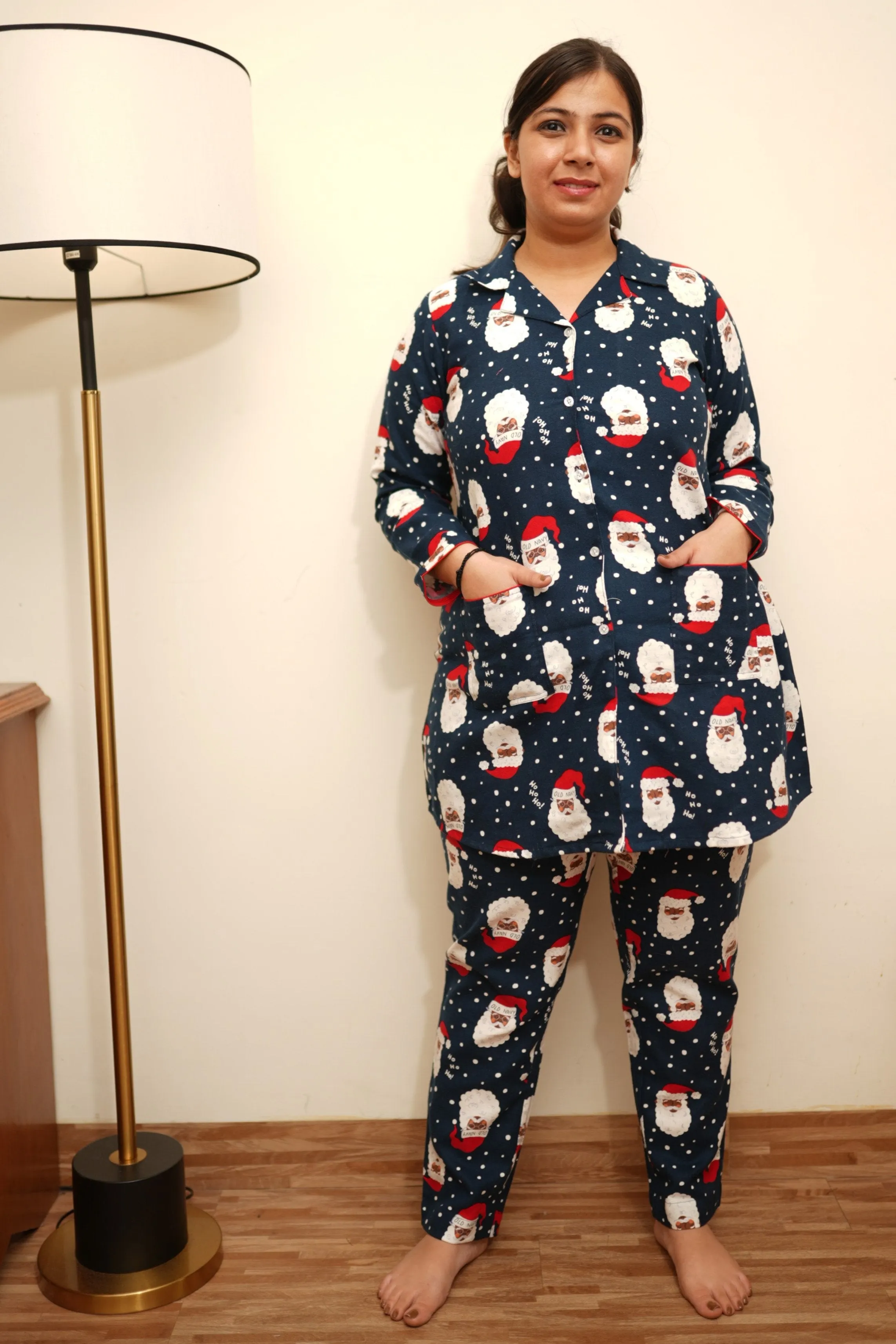 Frosty Santa Woollen Night Suit