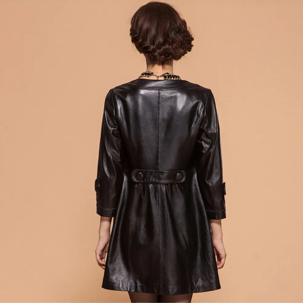 Genuine Sheep Leather Outer Coat Windbreak Top Quality Lamb Leather