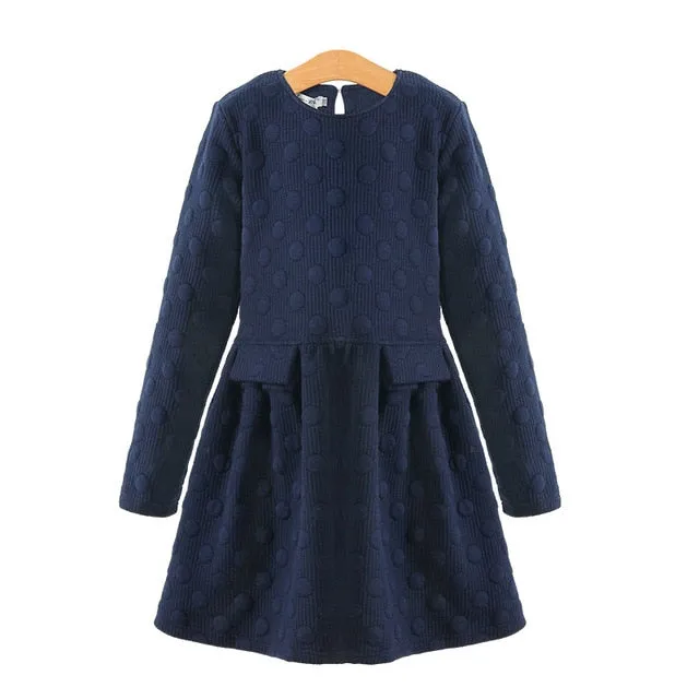 Girls Dresses Thicken Warm Cotton Spring Children's Clothes Kids Dresses Vestidos Elegant Style