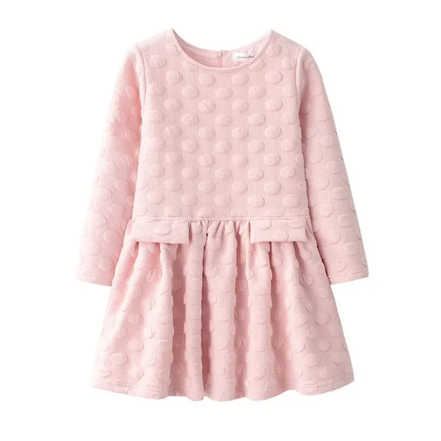 Girls Dresses Thicken Warm Cotton Spring Children's Clothes Kids Dresses Vestidos Elegant Style