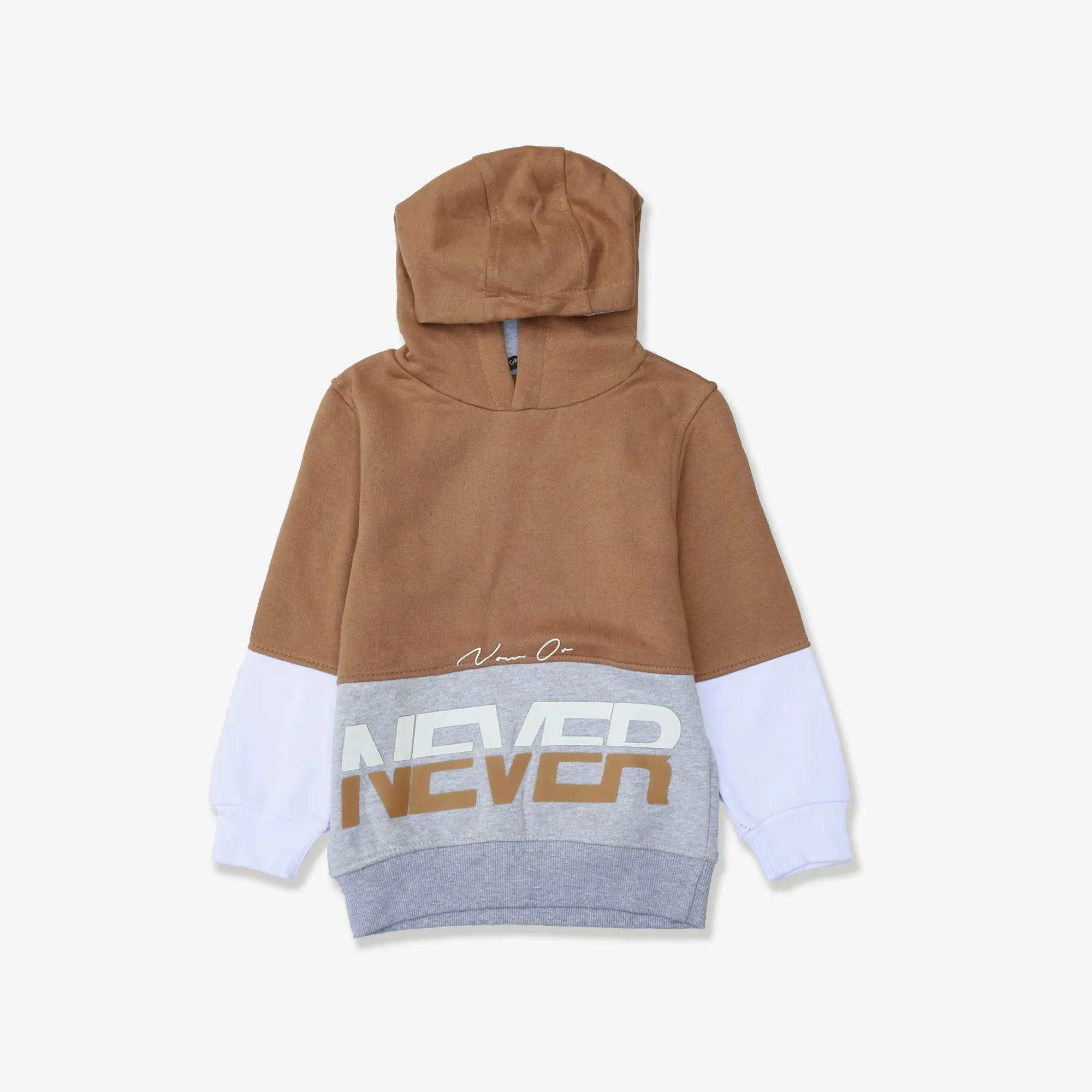 GO - Kids 'Brown' Color Block Hoodie GO653