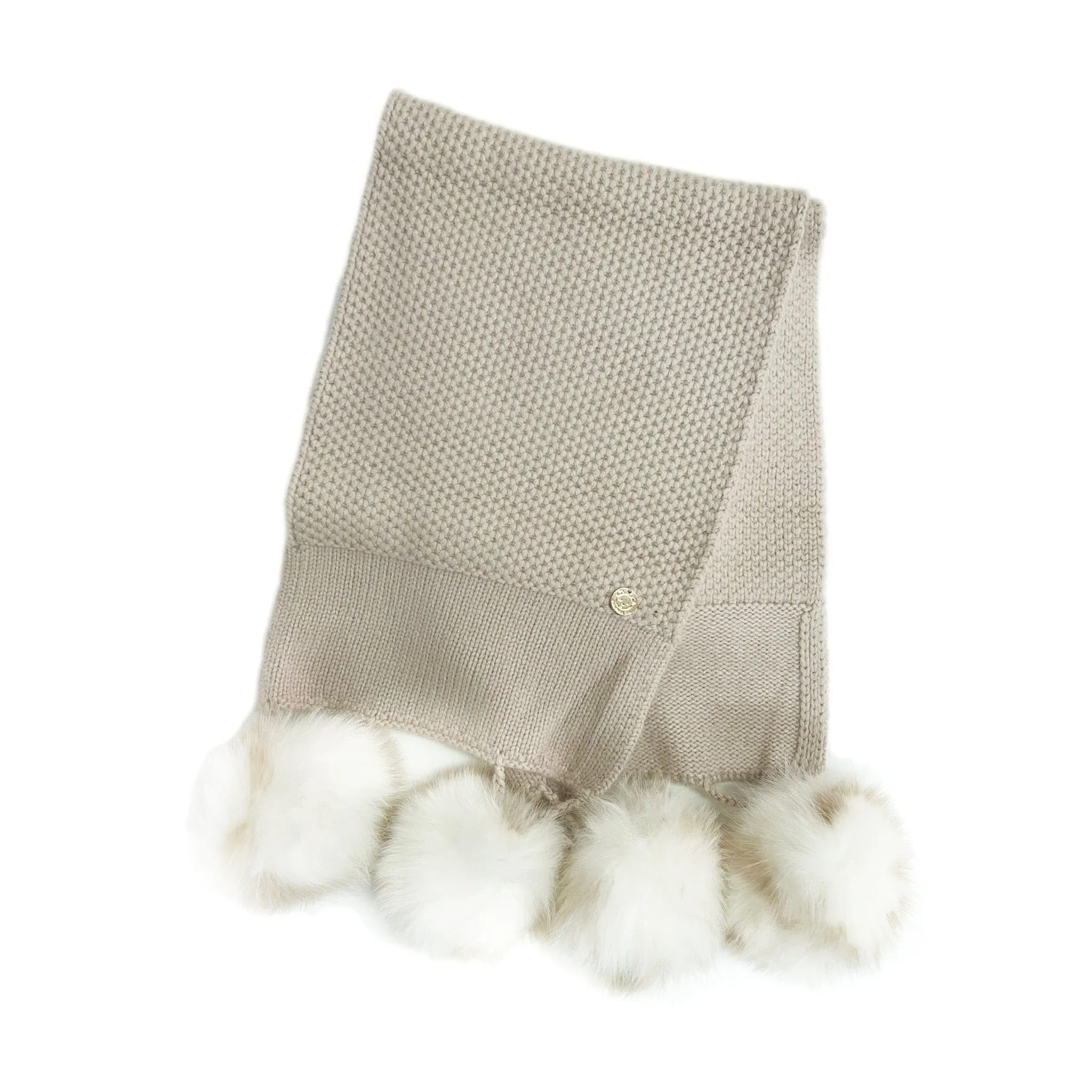 Honeycomb Beige Cashmere Scarf