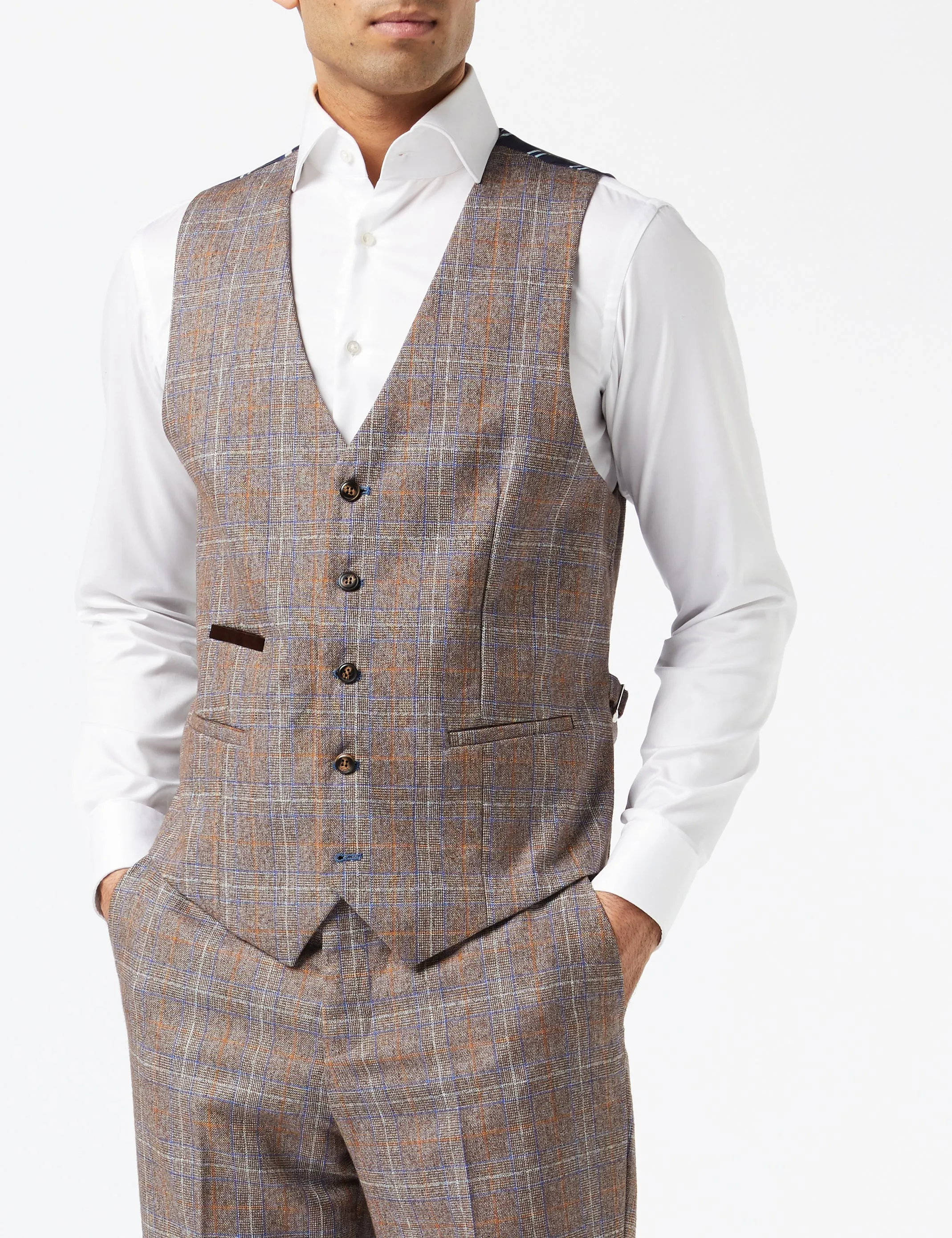 HUGO - BROWN TWEED CHECK SUIT