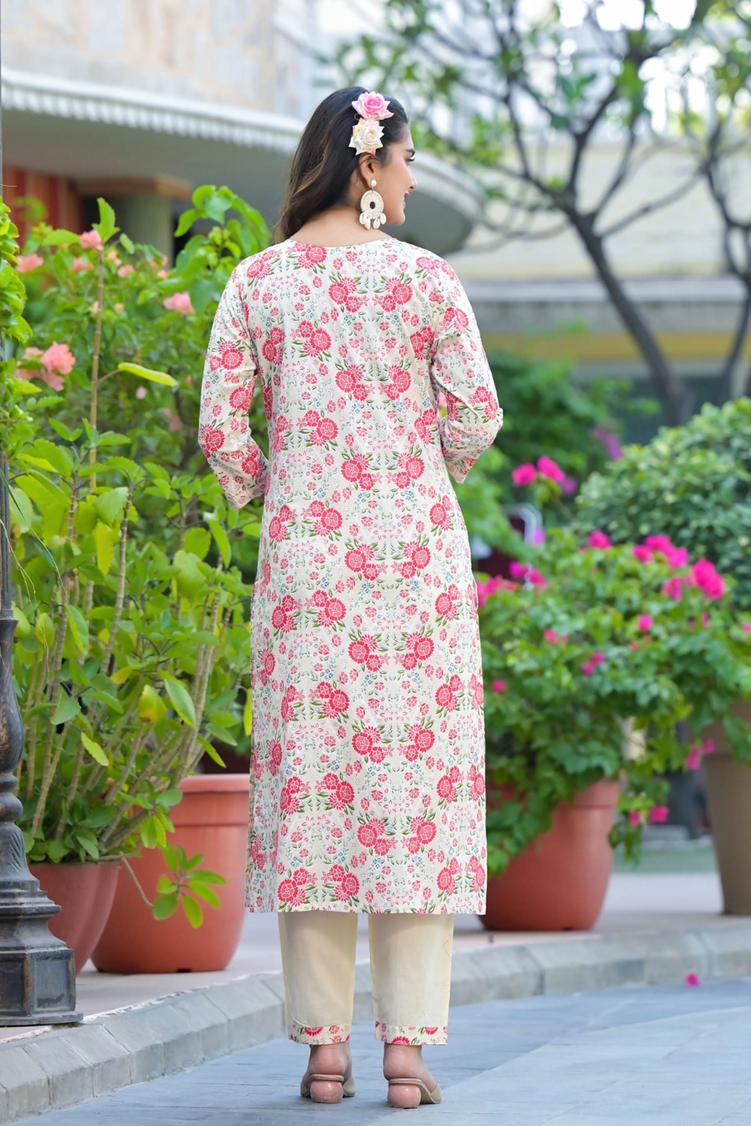 Ivory Pink Angrakha Suit Set