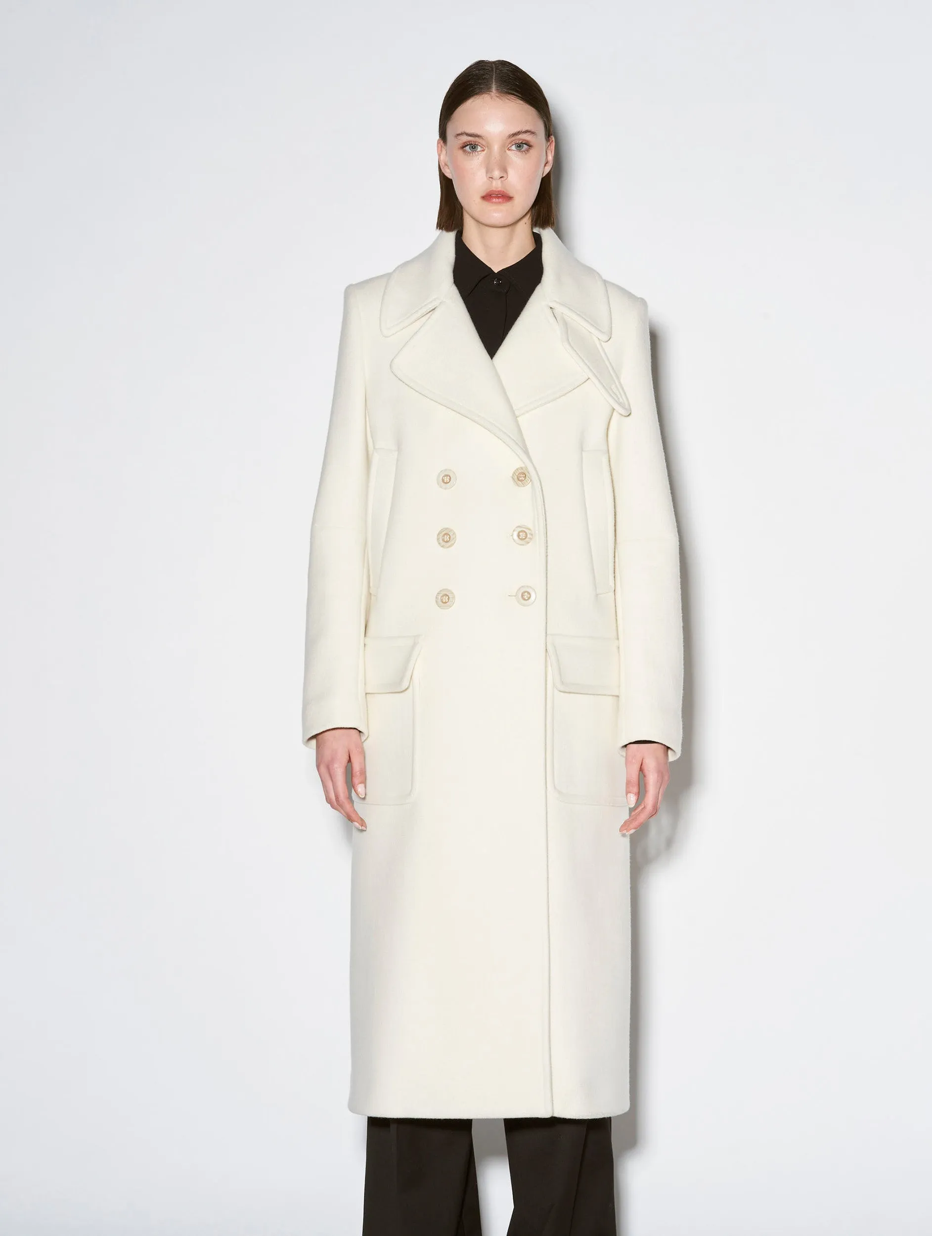 ivory wool and cashmere coat