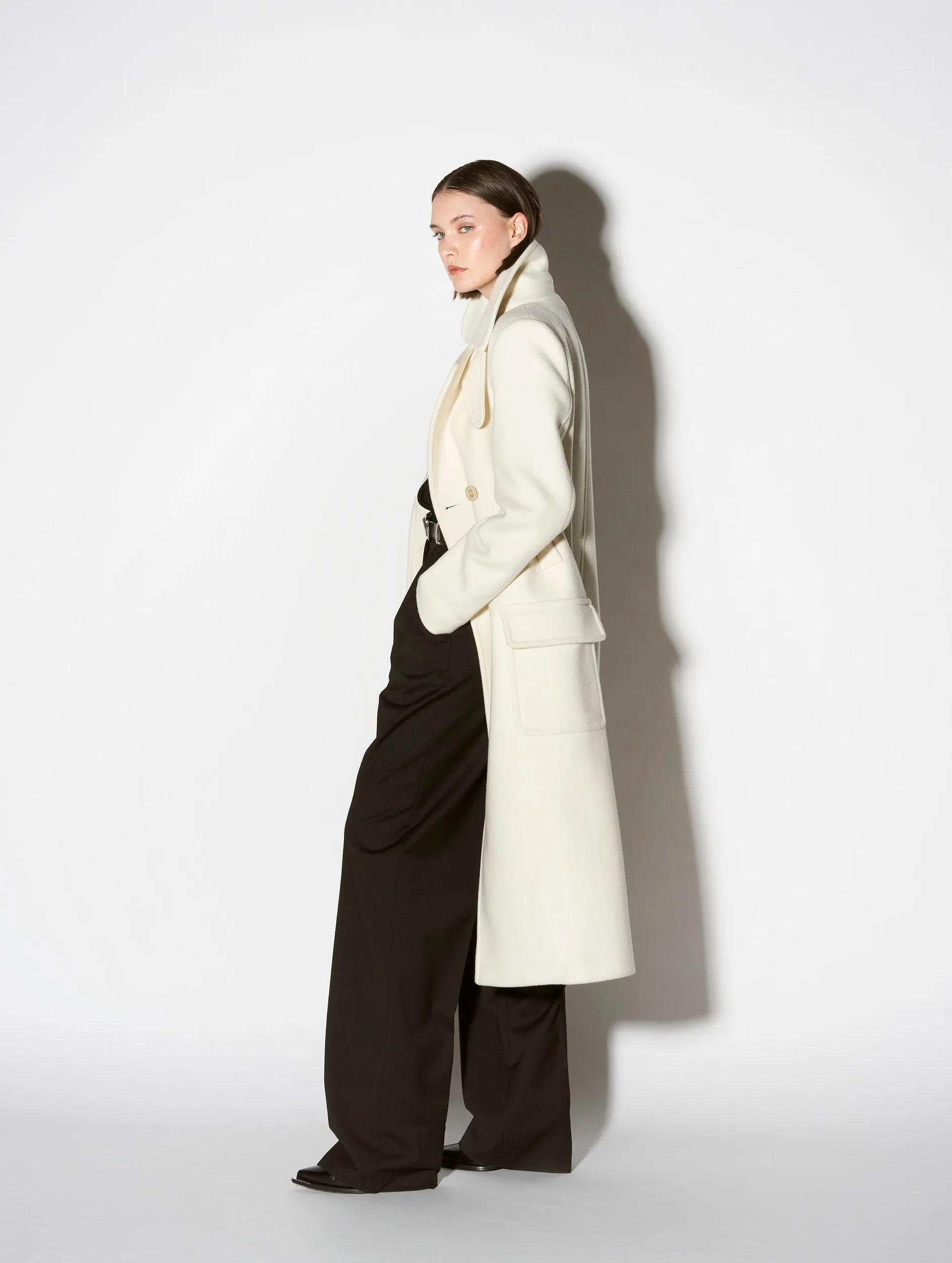 ivory wool and cashmere coat