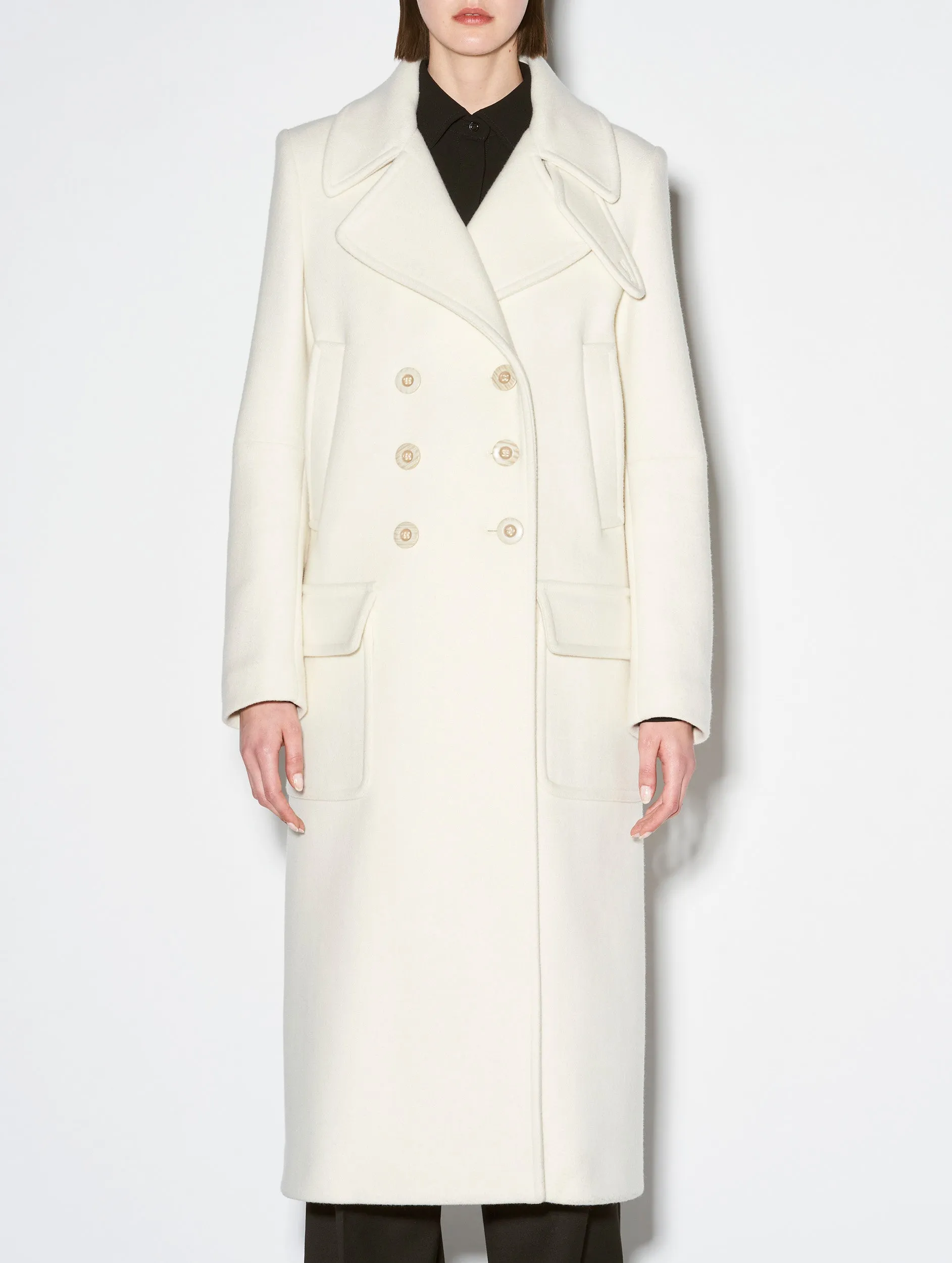 ivory wool and cashmere coat