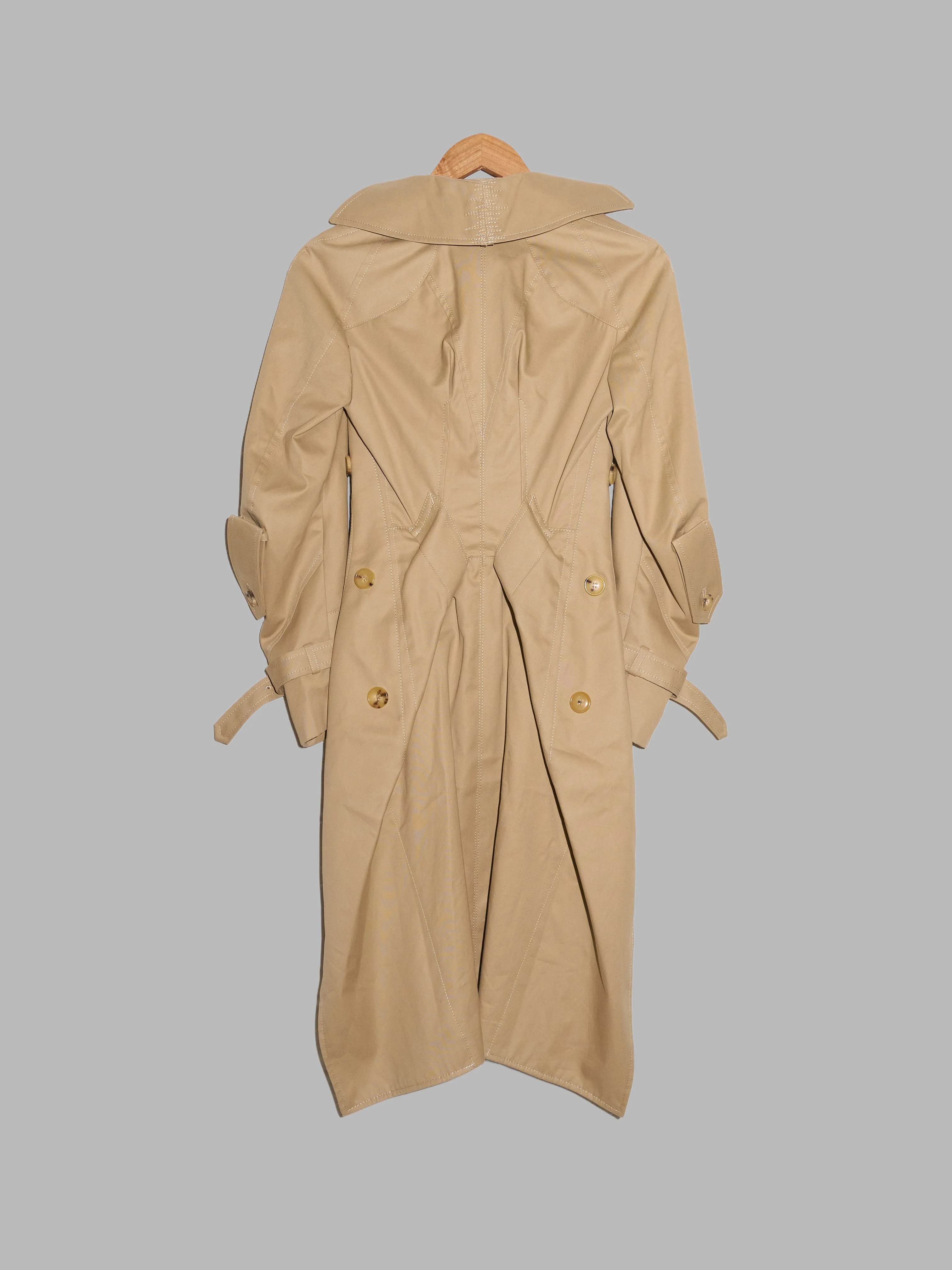 Junya Watanabe Comme des Garcons spring 2006 beige cotton open trench coat - S