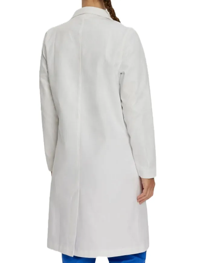 Landau 36.25 Inch Women's Knot Button 100% Cotton Lab Coat