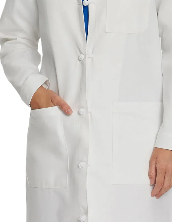 Landau 36.25 Inch Women's Knot Button 100% Cotton Lab Coat