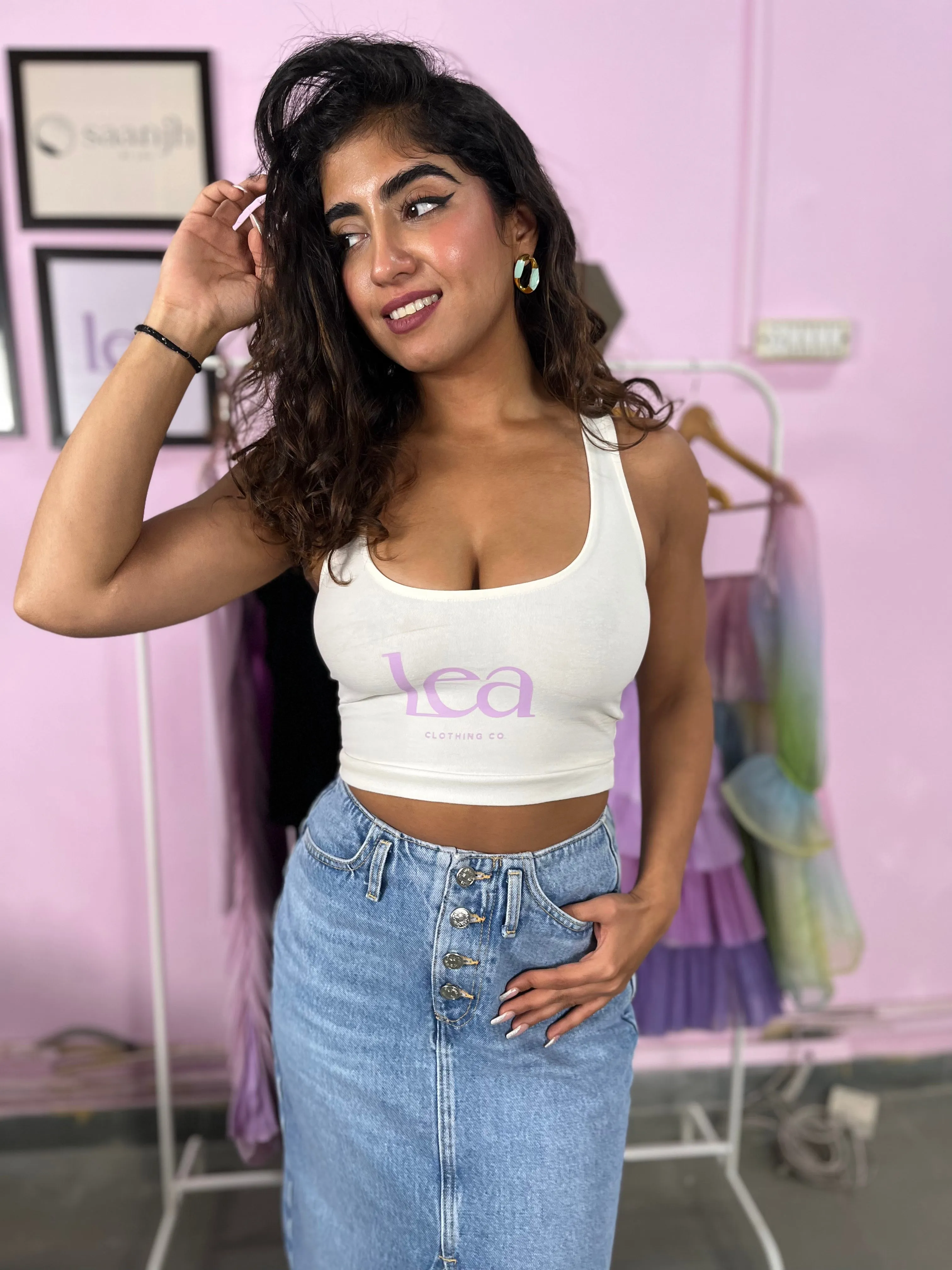 Lea Merch White Crop Top