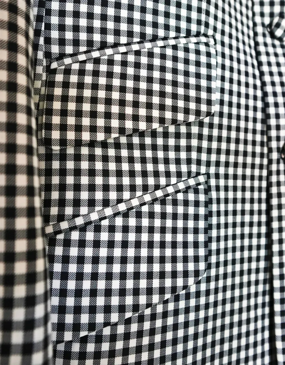 Long Suit - Black and White Gingham Check Double Breasted Suit