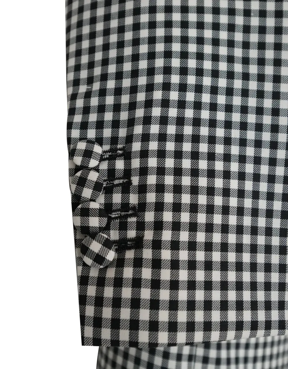 Long Suit - Black and White Gingham Check Double Breasted Suit