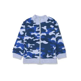 MC - Kids 'Grey' Camoflage Print Terry Zipper MC572