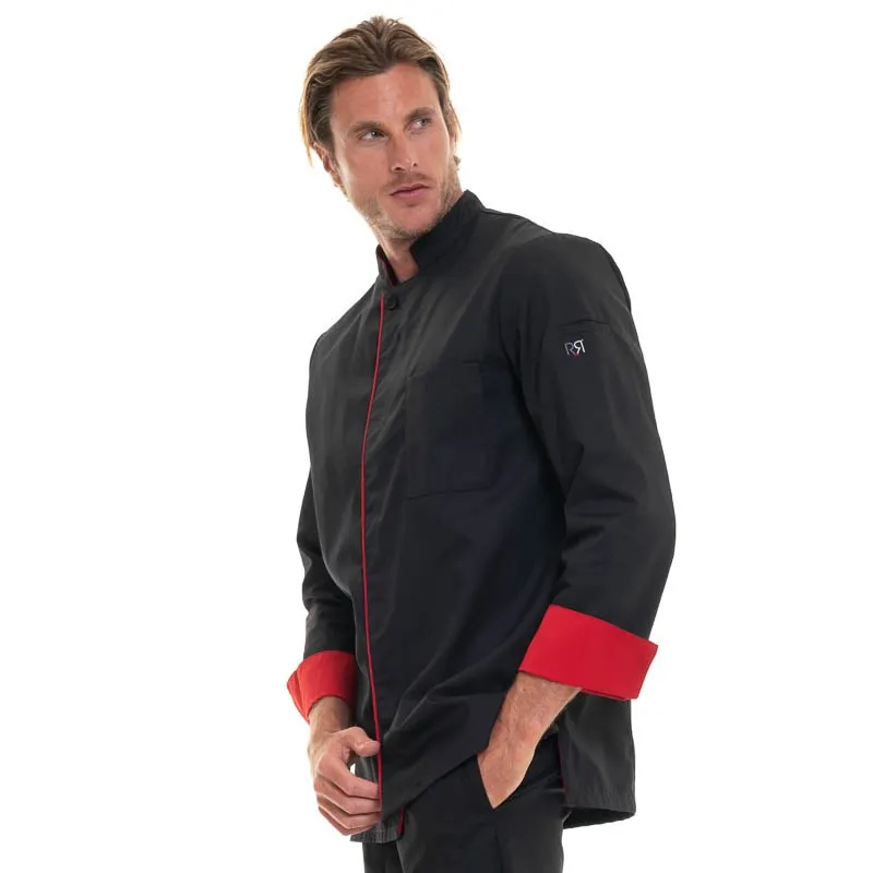 Men's Black Long Sleeve Chef's Coat Boko - ROBUR