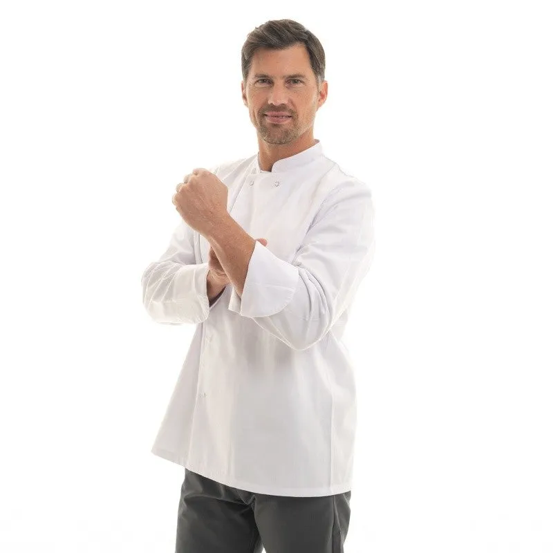 Men's Chef Coat Long Sleeve White - MANELLI