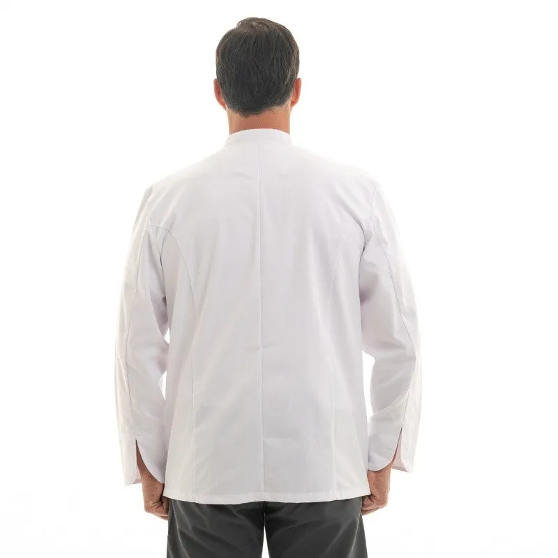 Men's Chef Coat Long Sleeve White - MANELLI