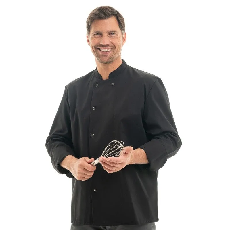 Men's Long Sleeve Apprentice Black Cooking Coat  - MARX - MANELLI